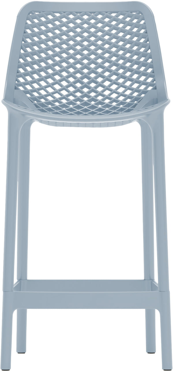 Mykonos Polypropylene Plastic Contemporary Sky Blue Outdoor Patio Stool - 17.5" W x 21" D x 38" H
