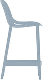 Mykonos Polypropylene Plastic Contemporary Sky Blue Outdoor Patio Stool - 17.5" W x 21" D x 38" H