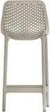 Mykonos Polypropylene Plastic Contemporary Taupe Outdoor Patio Stool - 17.5" W x 21" D x 38" H