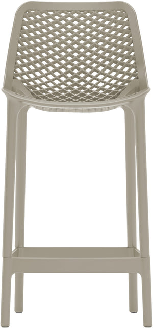 Mykonos Polypropylene Plastic Contemporary Taupe Outdoor Patio Stool - 17.5" W x 21" D x 38" H