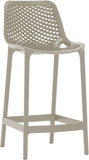 Mykonos Polypropylene Plastic Contemporary Taupe Outdoor Patio Stool - 17.5" W x 21" D x 38" H