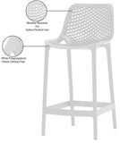 Mykonos Polypropylene Plastic Contemporary White Outdoor Patio Stool - 17.5" W x 21" D x 38" H