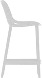 Mykonos Polypropylene Plastic Contemporary White Outdoor Patio Stool - 17.5" W x 21" D x 38" H