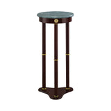Traditional Round Marble Top Accent Table Merlot