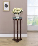 Traditional Round Marble Top Accent Table Merlot