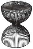 Nicholas Modern Black Metal End Table with Open Hourglass Design - Stylish & Versatile Accent Piece