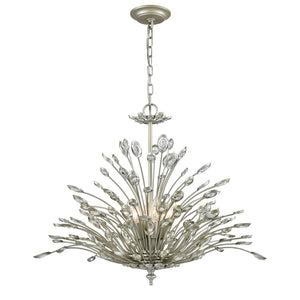 Mullica 28'' Wide 6-Light Chandelier - Aged Silver