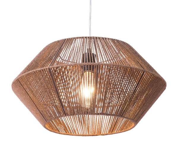 Zuo Modern Kendrick Steel, Paper Transitional Commercial Grade Ceiling Lamp Brown Steel, Paper