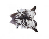 72" x 84" White and Chocolate Cowhide Rug