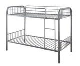 HomeRoots 79" X 42" X 61" Gunmetal Metal Twin Over Twin Bunk Bed 332365-HOMEROOTS 332365