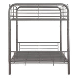 HomeRoots 79" X 42" X 61" Gunmetal Metal Twin Over Twin Bunk Bed 332365-HOMEROOTS 332365