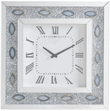 Mirrored Faux Crystal and Agate Wall Clock