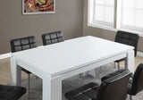 35.5" x 59" x 30" White Particle Board Hollow Core and MDF Dining Table