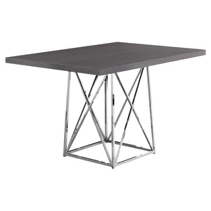 36" x 48" 31" Grey Particle Board ad Chrome Metal Dining Table