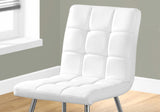 47" x 37" x 63" White Foam Metal Polyurethane Leather Look Dining Chairs 2pcs