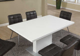 35.5" x 59" x 30" White Metal Dining Table