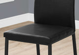 Two 38" Black Faux Leather and Metal Dining Chairs