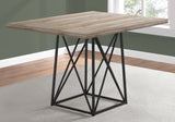 36" x 48" x 31" Dark Taupe Particle Board Metal Dining Table