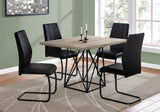 36" x 48" x 31" Dark Taupe Particle Board Metal Dining Table