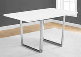 35.5" x 59" x 30.25" White Particle Board Metal Dining Table