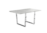 35.5" x 59" x 30.25" Grey Particle Board Metal Dining Table