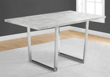 35.5" x 59" x 30.25" Grey Particle Board Metal Dining Table