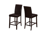 Brown Leather Look Counter height 2pcs Dining Chair