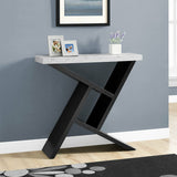 11.5" x 35.5" x 34" Black Grey Finish Hollow Core Accent Table