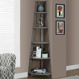 15.5" x 22.5" x 71.25" Dark Taupe Particle Board Bookshelf