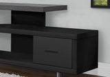 15.75" x 60" x 24" Black Grey Particle Board Hollow Core Metal TV Stand with a Drawer