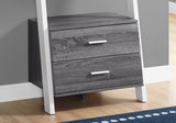 16.75" x 25.5" x 69" Grey White Particle Board Hollow Core Bookcase with 2 Storage Drawers