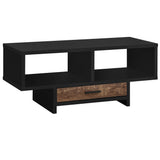 Black Brown Particle Board Hollow Core Coffee Table