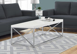 Particle Board and Chrome Metal Coffee Table