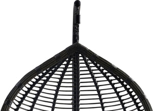 Tarzan Fabric / Rattan / Steel / Foam Contemporary Dark Grey Fabric Outdoor Patio Swing Chair - 42.5" W x 28" D x 77" H