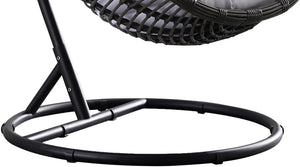 Tarzan Fabric / Rattan / Steel / Foam Contemporary Dark Grey Fabric Outdoor Patio Swing Chair - 42.5" W x 28" D x 77" H