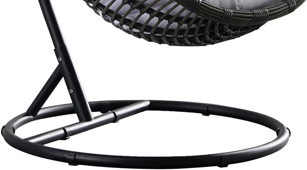 Tarzan Fabric / Rattan / Steel / Foam Contemporary Dark Grey Fabric Outdoor Patio Swing Chair - 42.5" W x 28" D x 77" H