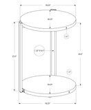 18.25" x 18.25" x 23.5" White Finish Laminate Metal Accent Table