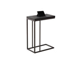 18.25" x 10.25" x 25.25" Cappuccino Particle Board Metal Accent Table