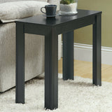 12" x 23.75" x 21.5" Black Particle Board Laminate Mdf Accent Table