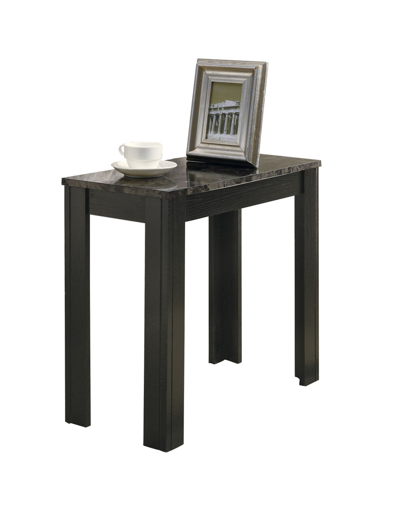 12" x 23.75" x 21.5" Black Grey Particle Board Laminate Mdf Accent Table