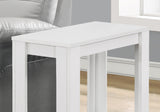 11.75" x 23.75" x 22" White Particle Board Laminate Accent Table