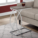 18.25" x 10.25" x 25" Dark Taupe Mdf Laminate Metal Accent Table