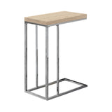 18.25" x 10.25" x 25.25" Natural Particle Board Metal Accent Table