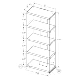 12" x 24" x 58.75" White Clear Particle Board Tempered Glass Bookcase