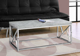 Industrial Chic Gray Faux Cement and Chrome Coffee Table