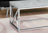 Industrial Chic Gray Faux Cement and Chrome Coffee Table