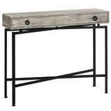 32.5" Grey Reclaimed Wood Particle Board Accent Table with Black Legs