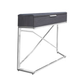 12.75" x 18.25" x 23.5" Grey Finish Metal Accent Table