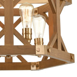 Structure 23'' Wide 4-Light Chandelier - Medium Oak