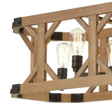 Structure 48'' Wide 8-Light Linear Chandelier - Medium Oak